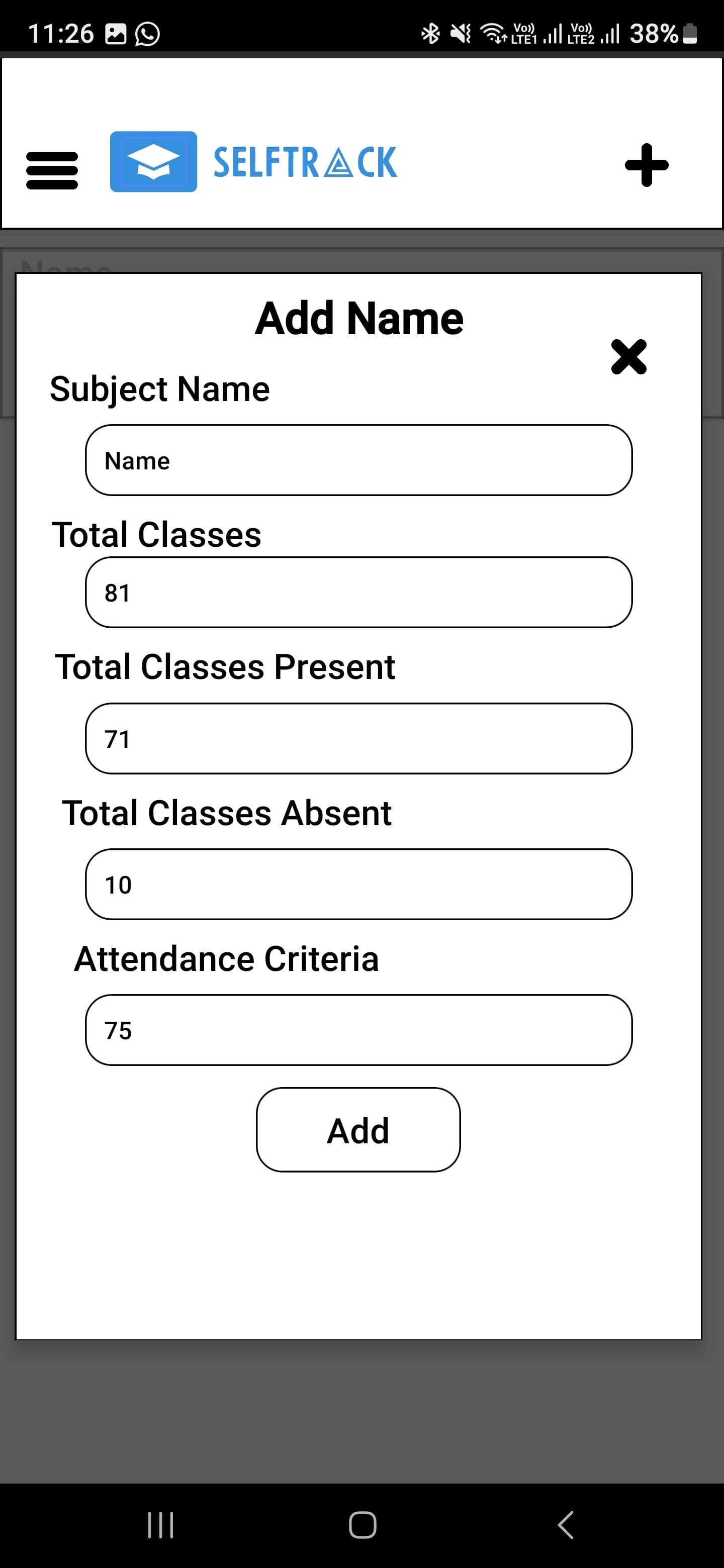 Add Subject